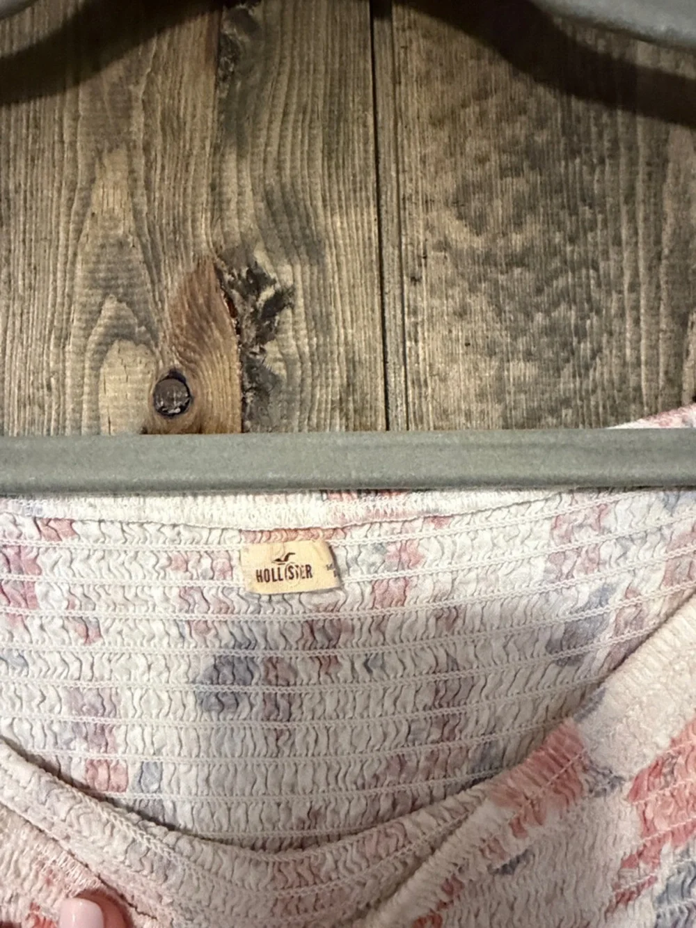 Hollister Cream Knit Romper with Pink & Blue Floral‎ Print